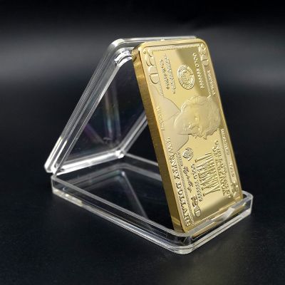 เหรียญอเมริกันทองแท่ง1 2 10 20 100 10000ดอลลาร์แท่งโลหะ24K ลดล้างสต๊อก USD