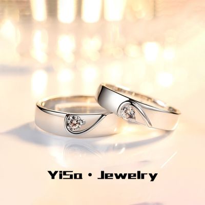 [COD] design and heart love pair ring diamond zircon opening adjustable female wholesale