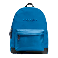 กระเป๋าเป้ COACH แท้ ผ้า Nylon และหนังแท้ ใบใหญ่ ใส่ Laptop ได้ รุ่นหายาก ทนทาน COACH 71975 Campus Backpack in Nylon &amp; Leather Denim สีน้ำเงิน