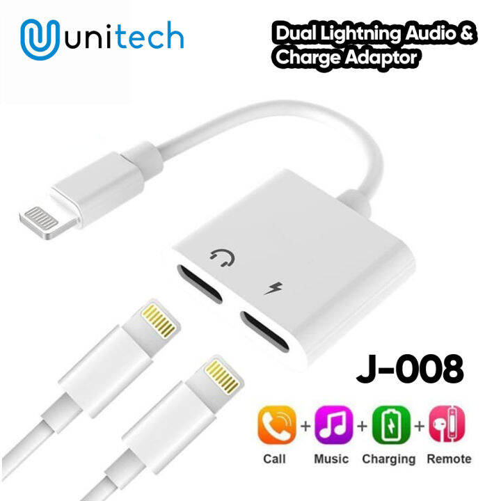 Dual Lightning Adapter Dual Port Converter Splitter Connector J008