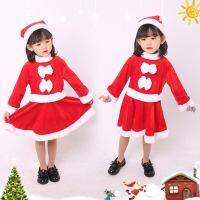 ชุดคริสต์มาสเด็กผู้หญิง Santy Kid Costume for Christmas ชุดซานตี้เด็ก ส่งจากไทย ชุดคริสมาสเด็ก ไซส์6เดือน-8ขวบ ผ้ากำมะหยี่อย่างดีฟรีหมวก