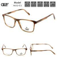 ?กรอบแว่นตา GEZE รุ่น 9632-2 เต็มกรอบสีน้ำตาลลาย Vintage โลหะ น้ำหนักเบา ใส่สบาย (บริการตัดเลนส์สายตาราคาถูก)