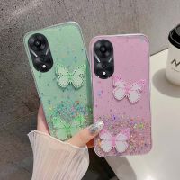 เคสโทรศัพท์แฟชั่นสำหรับ A78 OPPO A98 A58 4G 5G หรูหราท้องฟ้าเต็มไปด้วยดวงดาวระยิบระยับกรอบหลังซิลิโคนแบบสองชั้นรูปผีเสื้อ