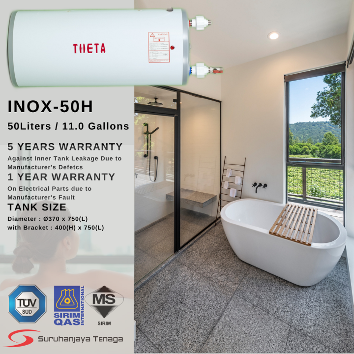 THETA Electric Storage Water Heater 50L with Isolation Barrier Lazada