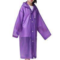 Children Portable Rain Coats Solid Color Waterproof Poncho Reusable Plastic Button Raincoat