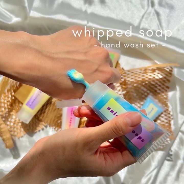 whipped-soap-hand-wash-set-สบู่อาบน้ำเนื้อวิปครีม-สบู่ล้างมือแบบพกพา-กลิ่นหอมมาก-น้ำหอมนำเข้าจาก-usa