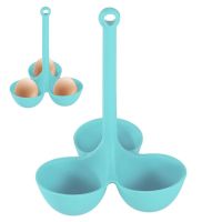 ☍✵ Egg Steamer Holder Heatproof Cooker Silicone Egg Steamer Tray 3-Grid Egg Holder Reusable Cookware For Eggs Boiling And Poaching