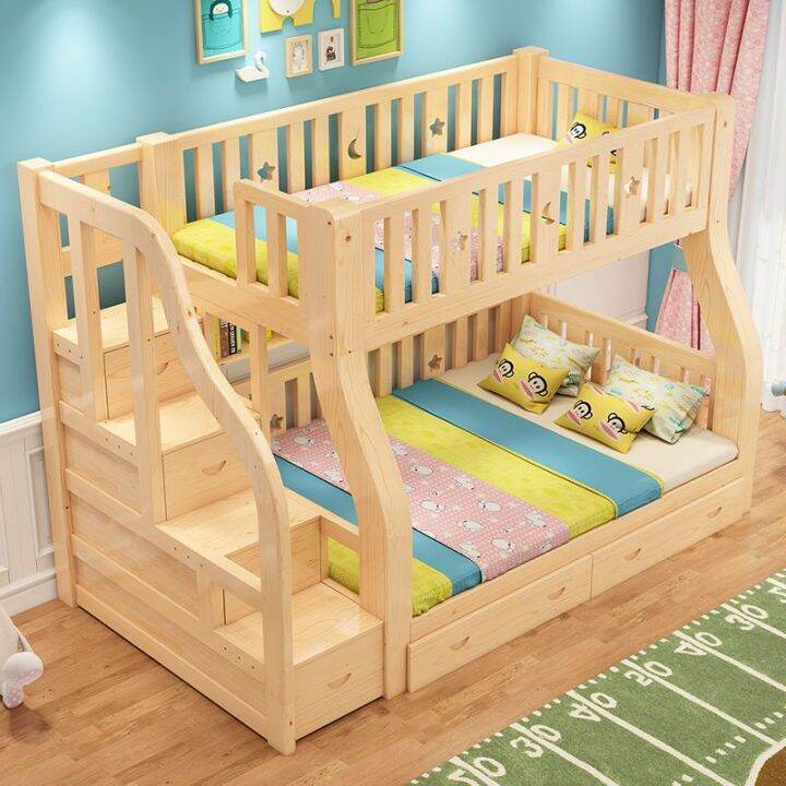 Package Installation 】 Solid Wood Children's Bed Bunk Bed Height