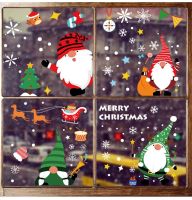 Christmas Decorations Window Stickers Santa Claus Elk Electrostatic Stickers Xmas Shopping Mall Glass Window Decoration Stickers