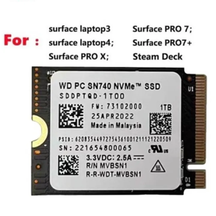 PC/タブレット PCパーツ New WD SN740 1TB M.2 NVMe 2230 PCIe 4.0x4 SSD for Microsoft 
