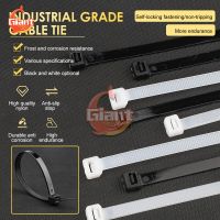 100PCS/Pack 8x200mm Nylon Cable Ties English Neutral Standard Black And White Plastic Loop Wire Wrap Zip Ties Cable Management