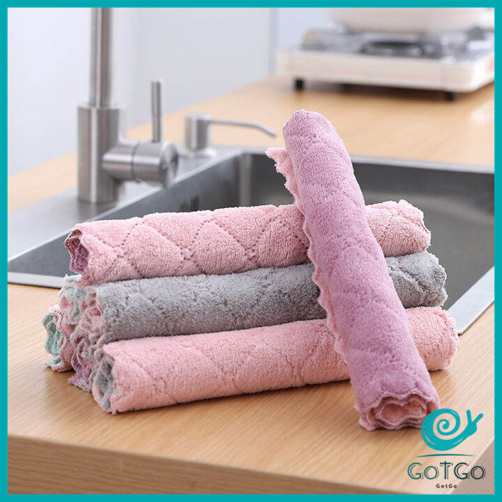 gotgo-ผ้าอเนกประสงค์-ผ้าเช็ดจาน-ผ้าไมโครไฟเบอร์-clean-cloths-มีสินค้าพร้อมส่ง