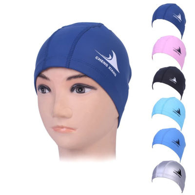 YULEFISH RS หมวกว่ายน้ำหมวกว่ายน้ำกันน้ำ PU สำหรับผู้ใหญ่ใหม่ยืดหยุ่นสูงเครื่องป้องกันหูชายและหญิงผมยาวไม่รัดคอว่ายน้ำน้ำพุร้อน