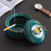 （A SHACK） CuteAshtray Home DecorAshtray Deer CoverRoom เดสก์ท็อปอุปกรณ์เสริม Ashtray กลางแจ้ง Windproof