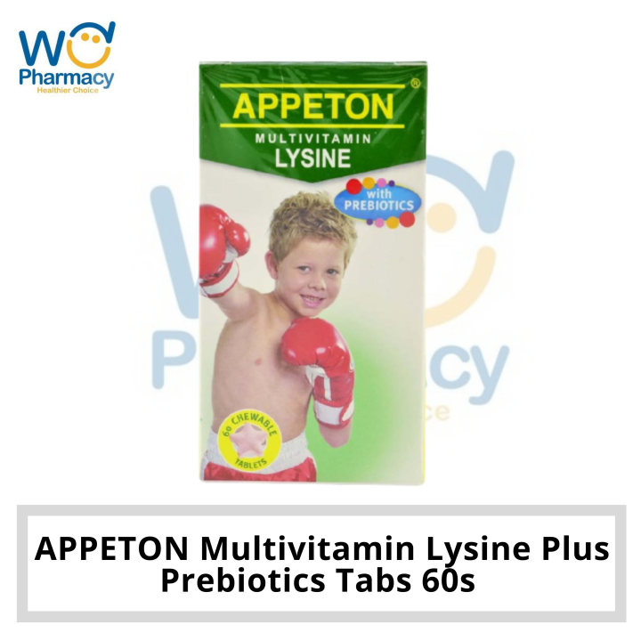 APPETON Multivitamin Lysine Plus Prebiotics 60 Chewable Tablets Lazada