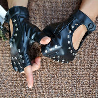 Christmas Pu Leather Halloween Studs Gloves Rivets Gloves Dance Gloves Cool Punk Black Female