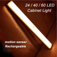 Rechargeable 24/40/60 LEDs Cabinet PIR Motion Sensor Light Bar For Closet Wardrobe Under Cabinet Energy-saving Night Light DC5V Ceiling Lights