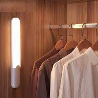 Baseus LED Wardrobe Light PIR Motion Sensor Light USB Rechargeable Night Light Lamp For Kitchen Cabinets Natural Light