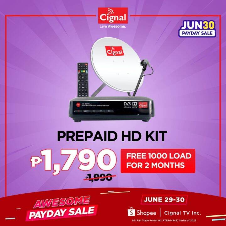 Cignal Hd Prepaid Kit With Free Months Load Lazada Ph