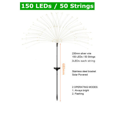 Garland Outdoor Waterproof Fairy Light String lamp 90150 LEDs Solar Firework Lights Lawn Street Christmas Decor lighting LED