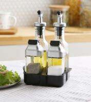 Sinoglass Dressing Silver 5P Set Oil Bottle, Cruet