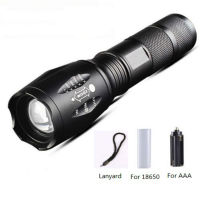 T6 Tactical Flaslights 5-Mode 8000LM Aluminum Waterproof Zoomable LED Flashlight Torch light 18650 Rechargeable Battery or AAA