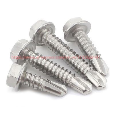 2/10Pcs 410 Stainless Steel Outer Hexagon Self-drilling Screw Tapping Screws Nails Screws Fasteners