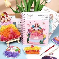 NK5H ปริศนาตัวต่อปริศนา ของเล่นศิลปะโผล่ DIY ภาพวาดสีน้ำสี ของเล่นแต่งตัวเจ้าหญิง ของขวัญสำหรับเด็ก ภาพวาดสะกิดเพื่อการศึกษา เด็กๆเด็กๆ