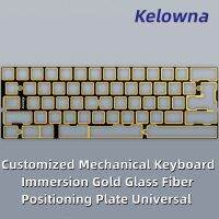 【ในสต็อก】 Kelowna คีย์บอร์ดเครื่องกลที่กำหนดเอง Immersion Gold ไฟเบอร์กลาสตำแหน่งแผ่นซ้าย Shift Non-Left Shift 6x รูสกรู Gh60ทั่วไป