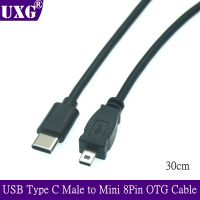 USB Type C Male to Mini 8Pin USB 2.0 Camera Converter OTG Cable Cord 30CM for Nikon Panasonic USB-C to Mini USB 8 Pin