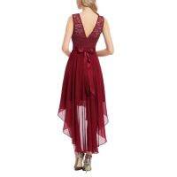 【YF】 Female  Trendy Patchwork Large Hem Dress Elegant Formal Round Neck for Dating