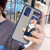 UCUC เคสโทรศัพท์เคสสำหรับ Realme GT 5G (มีสายรัดข้อมือ) กันกระแทก Frosted กลับการ์ตูนหมี กรณีเคสใส่โทรศัพท์ Soft Edge Full ฝาครอบเลนส์ป้องกันเลนส์โทรศัพท์บางเฉียบกรณี Realmi GT