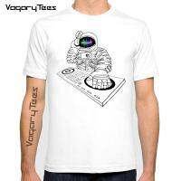 Vagarytees 2022 Summer Creative Music Tshirt Astronaut Dj Print Short Sleeve O-Neck Tops Cool Hip Hop Tees