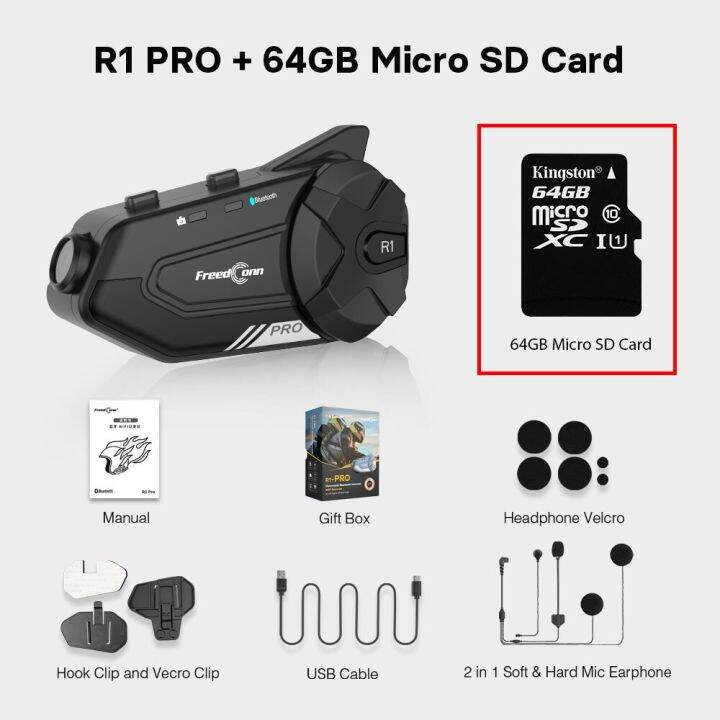 Freedconn R1 Pro Bluetooth Motorcycle Helmet Headset Group