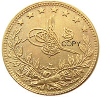 จักรวรรดิออตโตมัน,1915,Mehmed V.Heavy Gold Plated 100 Kurush Copy Coin (22มม.)-Chuieri