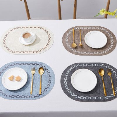 Leather Placemats for Dining Table Waterproof Heat-Resistant Nordic Style Western Table Mat for Kitchen Washable Tableware Pad