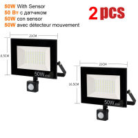 1-2pcs 220V 10-100W LED FloodLight Spotlight Exterior Street wall reflector Lights Wireless led Adjustable Angle Motion Sensor L