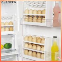 CHANFEN ถาดเก็บไข่ในตู้เย็นชั้นวางจัดระเบียบห้องครัวอุปกรณ์กล่องเก็บของไข่