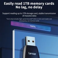 Lexar Micro การ์ดรีดเดอร์ SD 170MB/S เครื่องอ่านการ์ดความจำ3.2ไปยัง TF USB อุปกรณ์เสริมสำหรับพีซีแล็ปท็อปเครื่องอ่านบัตรหลายเครื่องอ่านการ์ดสมาร์ทการ์ด