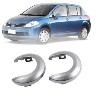 4ชิ้นภายในรถมือจับประตูปกจับ Escutcheon สำหรับ Nissan Tiida 2005-2010 1.6 LIVINA NV200 Geniss เงินสีเทา