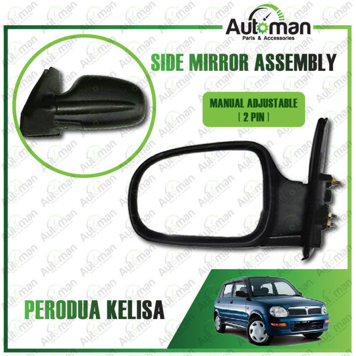 Perodua Kelisa Manual Adjustable Side Mirror Side View Mirror Complete