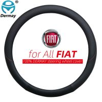 【YF】 100  DERMAY Brand Leather Car Steering Wheel Cover for Fiat grande punto bravo tipo panda freemont doblo stilo Auto Accessories