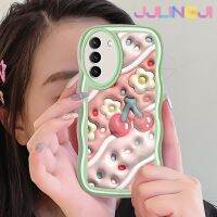 Jlingji เคสปลอกสำหรับ Samsung S22บวก S22พิเศษ5G,เคสแฟชั่น3D ดอกไม้เชอร์รี่ดีไซน์ใหม่คอลโลเวฟขอบนุ่มเคสมือถือกันกระแทกแบบใสสร้างสรรค์เคสโปร่งใสลายกล้องถ่ายรูปซิลิกาเจลป้องกัน