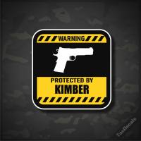 สติกเกอร์รูปปืน Kimber สติกเกอร์ติดรถยนต์ กล่องปืน สติกเกอร์ป้ายคำเตือน ขนาด 10x10CM