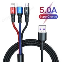 【Taotao Electronics】 SuperCharge 3ใน1สาย USB สำหรับ Huawei iPhone 14 13 12 11 Pro 3in1 2in1 Fast Charge 8Pin Micro Type C Samsung