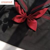 ชุดสูทเครื่องแบบกะลาสีเรือสวยสง่าแบบใหม่ของ CREAMSD ชุดอุปกรณ์เสริมเสื้อเชิ้ตแบบคลาสสิกผ้าซาตินเนคไทผูกคอหูกระต่าย JK