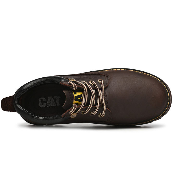 caterpillar-men-classic-low-top-รองเท้าหนังวัวกลางแจ้งรองเท้าสำหรับทำงาน