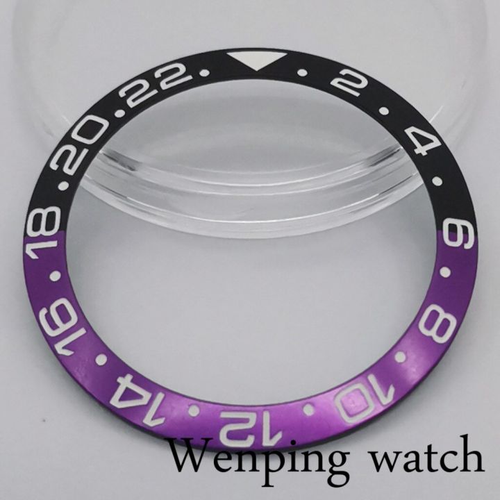 new-watch-parts-38mm-high-quality-black-purple-titanium-bezel-insert-for-40mm-watch-case-mens-watch-bezel