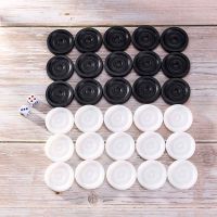 32 PCS Backgammon Chess Piece Kids Learning Plastic Chess Pieces Draughts Board Game Chess Pieces Draughts Checkers