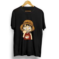 คอตต้อนคอกลมเสื้อยืด ผ้าฝ้าย พิมพ์ลาย Distro JF Luffy Upil Combed 30S สําหรับผู้ชายS-5XL  WGBJ